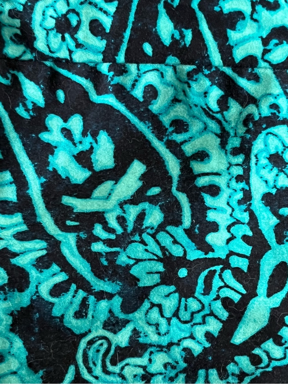 Jones New York Teal and Black Paisley V-Neck Midi Dress Size 12 - Picture 4 of 10
